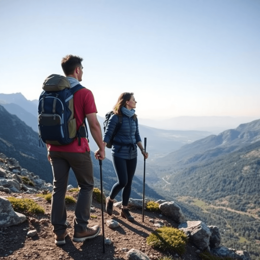 Rock climber on a mountain face at sunrise