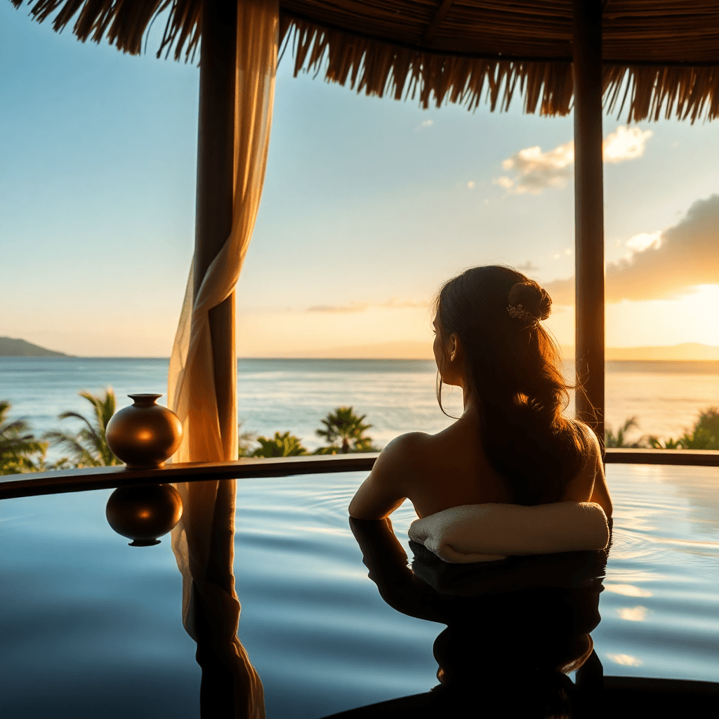 Luxury poolside resort setting